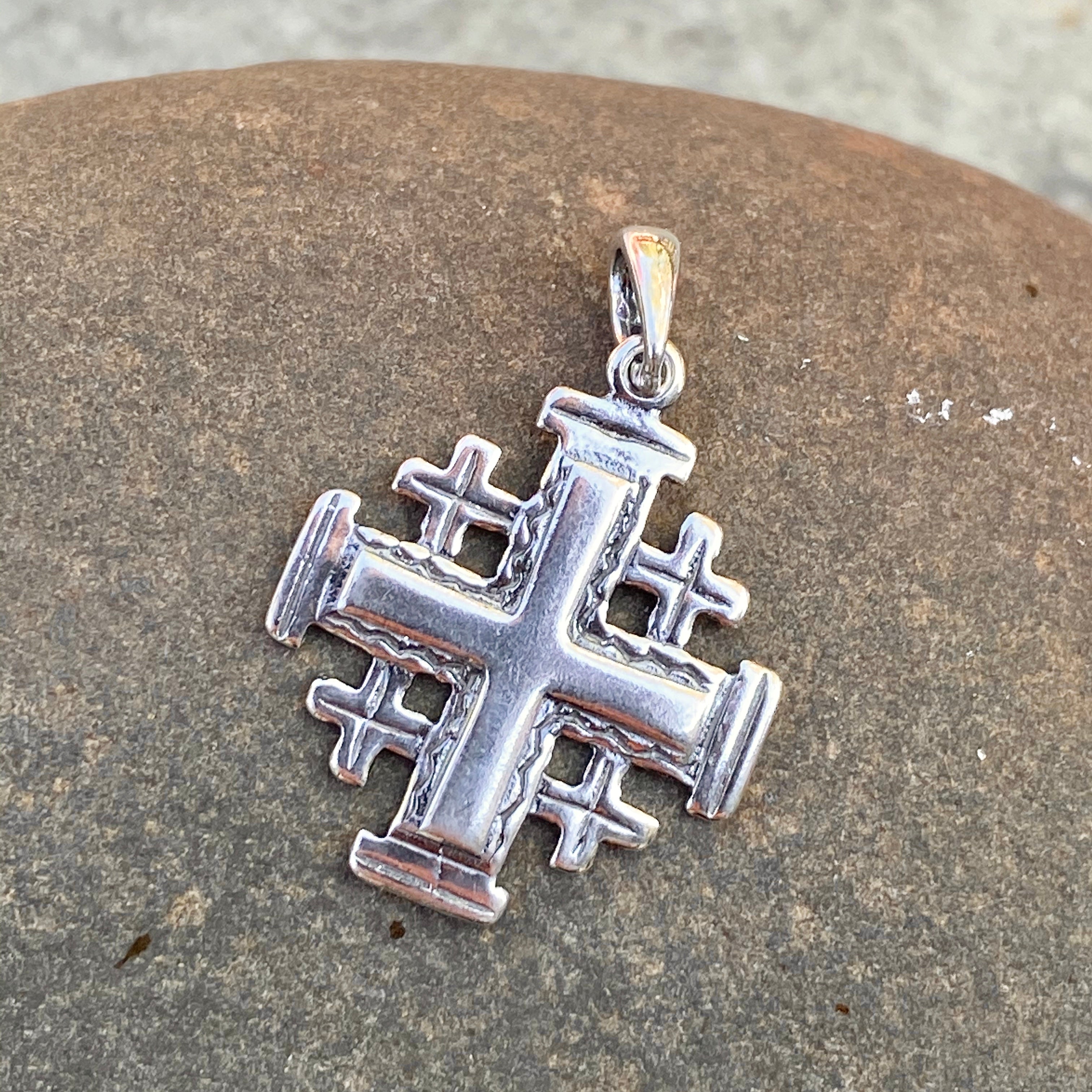 14k Gold Matte-Finish Jerusalem Cross Pendant Necklace – Smyth Jewelers